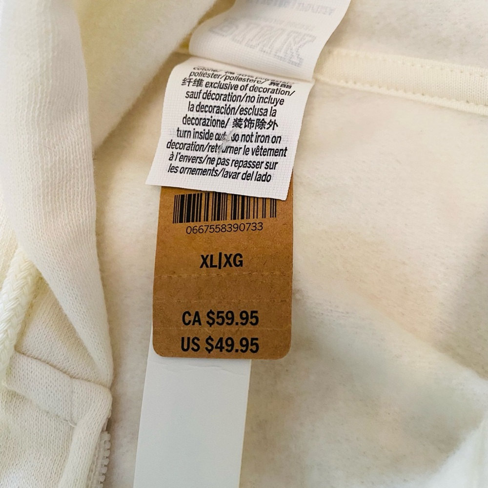 PINK Victoria's Secret Cream Hoodie New with tags xl - Picture 9 of 10